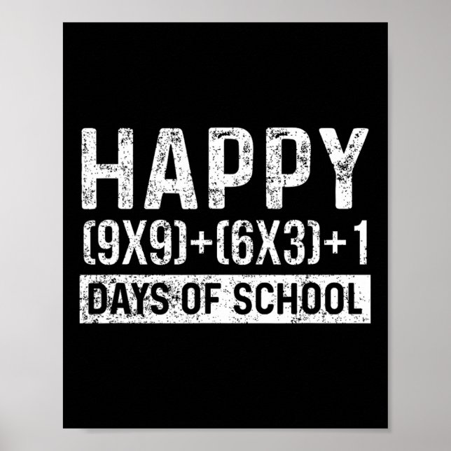 Day Of School Math Teacher Student Vintage  Poster (Front)