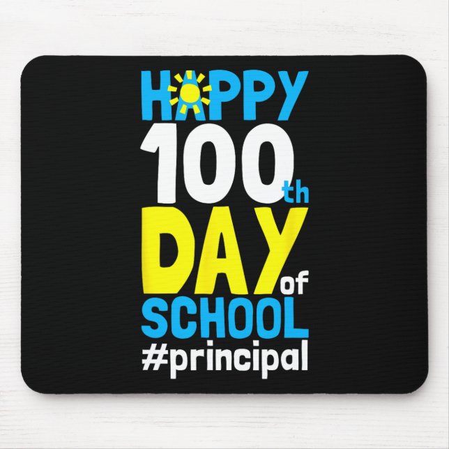 Day Of School Principal 100 Days Of School  Mouse Mat (Front)