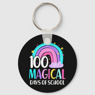 Day Of School Rainbow Magical 100 Days Of School Key Ring