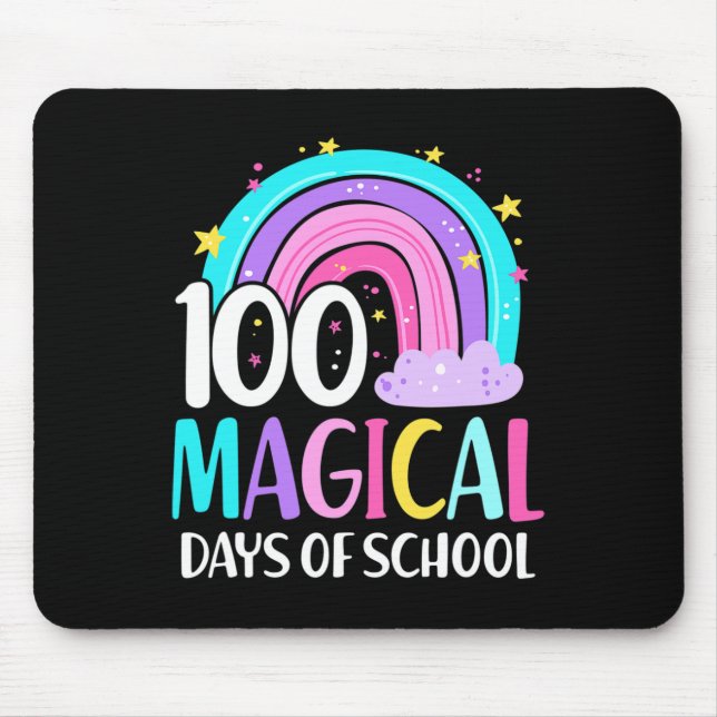 Day Of School Rainbow Magical 100 Days Of School  Mouse Mat (Front)