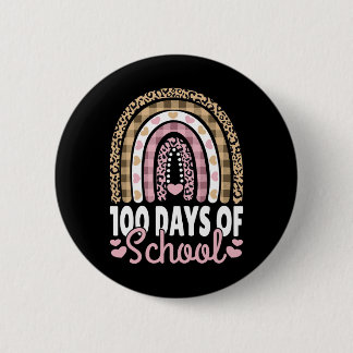 Day Of School Rainbow Teacher Girls 100 Days Of Sc 6 Cm Round Badge