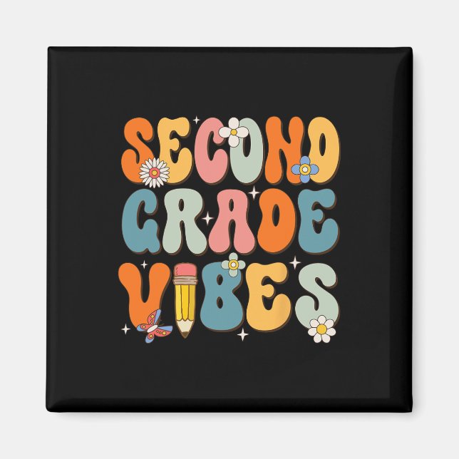 Day Of School Second Grade Vibes Back To School  Magnet (Front)