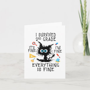 Day Of School Student Graduation I Survived 2nd Gr Card