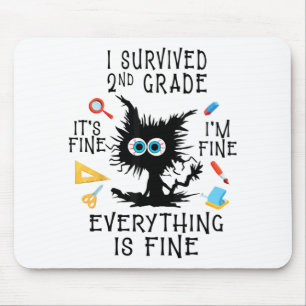 Day Of School Student Graduation I Survived 2nd Gr Mouse Mat