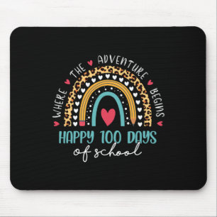 Day Of School Teacher 100 Days Rainbow Leopard Boh Mouse Mat