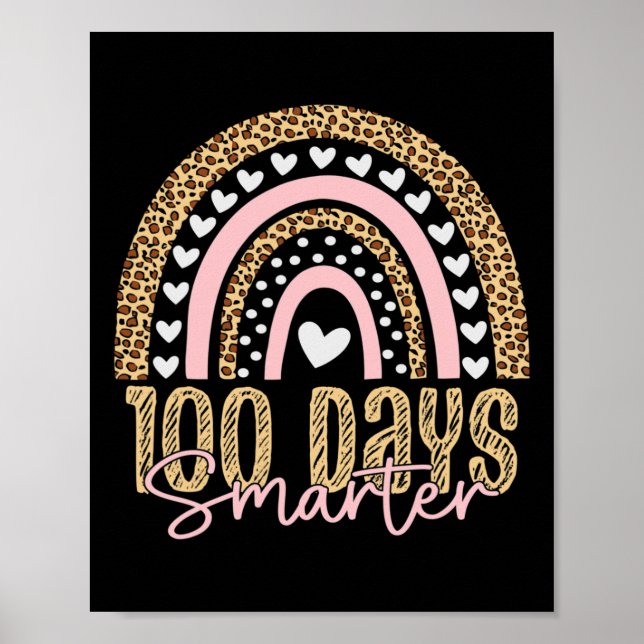 Day Of School Teacher 100 Days Rainbow Leopard Boh Poster (Front)