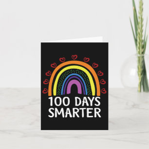 Day Of School Teacher 100 Days Smarter Rainbow 2 Card