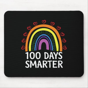 Day Of School Teacher 100 Days Smarter Rainbow 2 Mouse Mat
