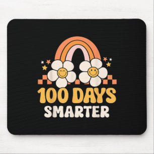 Day Of School Teacher 100 Days Smarter Rainbow Kid Mouse Mat