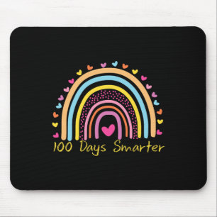 Day Of School Teacher 100 Days Smarter Rainbow Mouse Mat