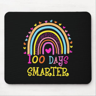 Day Of School Teacher 100 Days Smarter Rainbow  Mouse Mat