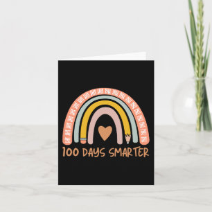 Day Of School Teacher 100 Days Smarter Rainbow Stu Card