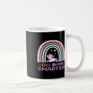 Day Of School Teacher 100 Days Smarter Rainbow Uni Coffee Mug
