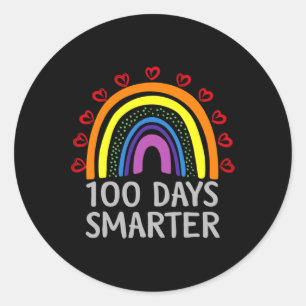 Day Of School Teacher Costume 100 Days Smarter Rai Classic Round Sticker