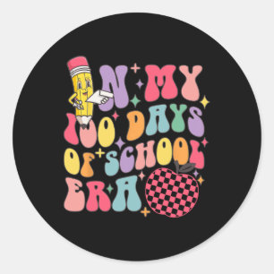 Day Of School Teacher Kid In My 100 Days Of School Classic Round Sticker