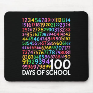 Day Of School Teacher Kids 100 Days Math Numbers Mouse Mat