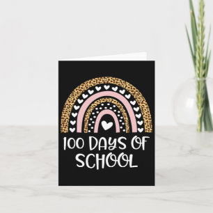 Day Of School Teachers 100 Days Smarter Rainbow Wo Card