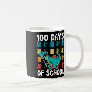 Day Of School Teachers Kids Boys Dino Happy 100 Da Coffee Mug