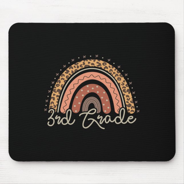 Day Of School Third Grade 3rd Back To School Teach Mouse Mat (Front)