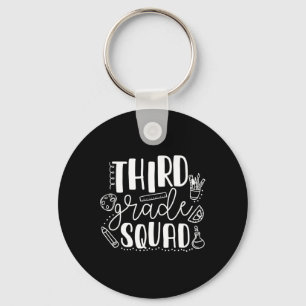 Day Of School Third Grade Squad Teacher  Key Ring