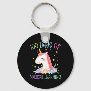 Day Of School Unicorn 100 Days Magical Learning Gi Key Ring