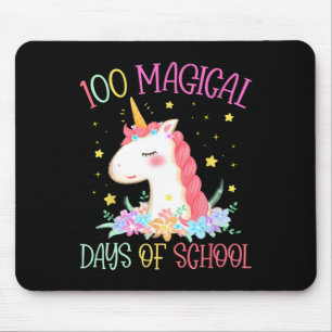 Day Of School Unicorn 100 Magical Days Girls Teach Mouse Mat