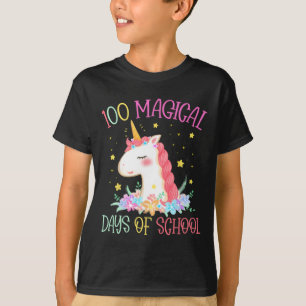 Day Of School Unicorn 100 Magical Days Girls Teach T-Shirt