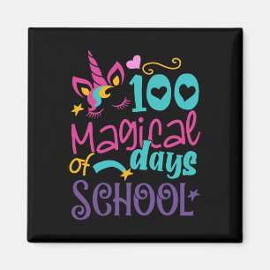 Day Of School Unicorn 100 Magical Days Teacher Gir Magnet