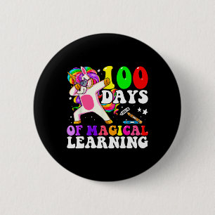 Day Of School Unicorn Girls 100 Days Of School  6 Cm Round Badge