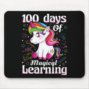 Day Of School Unicorn Girls 100 Days Of School Mouse Mat