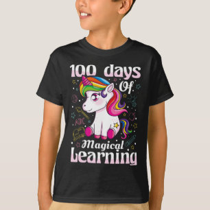 Day Of School Unicorn Girls 100 Days Of School  T-Shirt