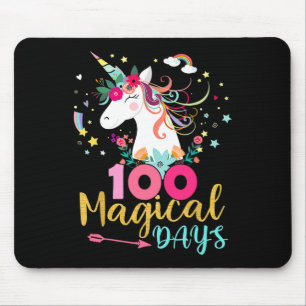 Day Of School Unicorn Girls 100 Magical Days Teach Mouse Mat