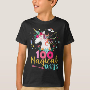 Day Of School Unicorn Girls 100 Magical Days Teach T-Shirt
