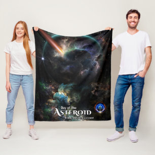 Day Of The Asteroid SciFi Fractal Art Fleece Blanket