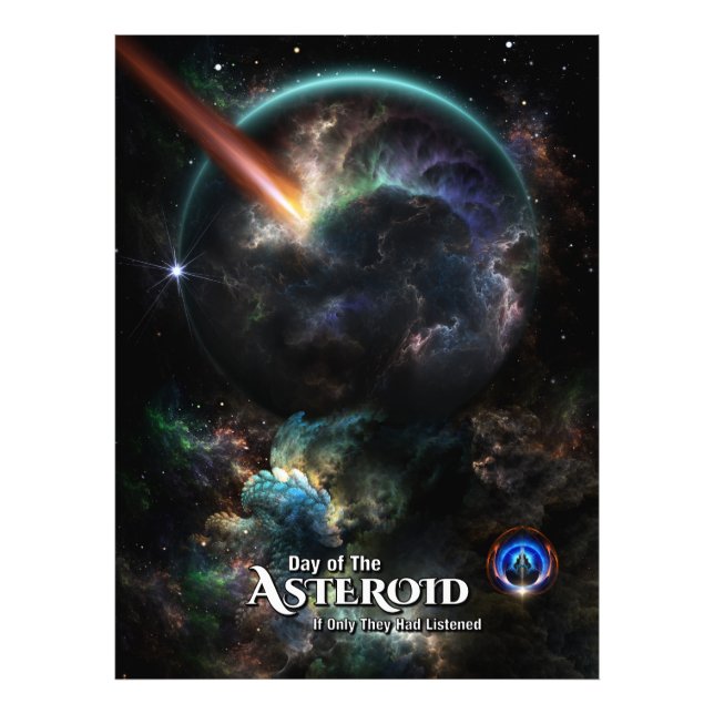 Day Of The Asteroid SciFi Fractal Art Photo Print (Front)