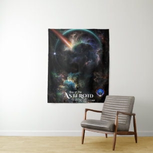 Day Of The Asteroid SciFi Fractal Art Tapestry