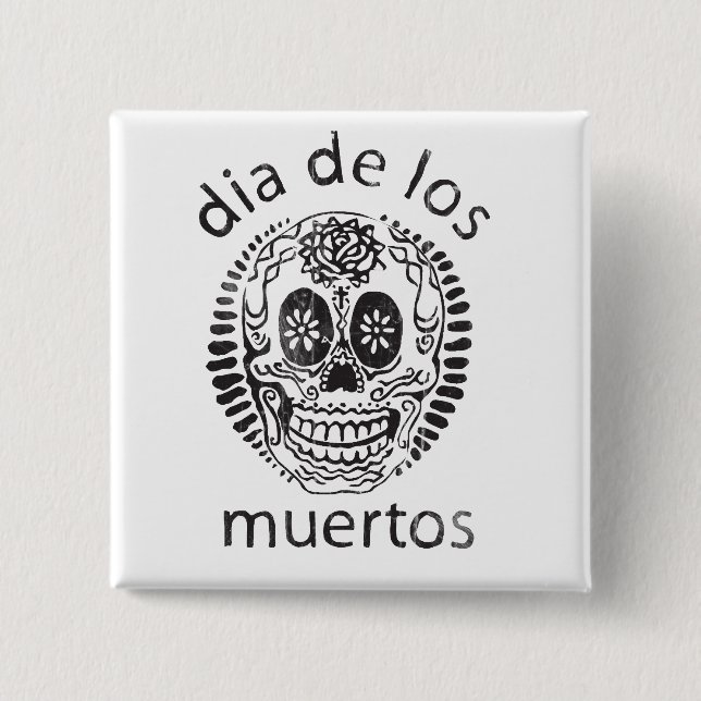 day of the dead 15 cm square badge (Front)