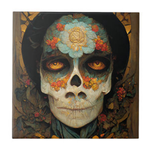 Day Of The Dead 1 Fantasy Skull Tile