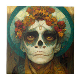 Day Of The Dead 2 Fantasy Skull Tile