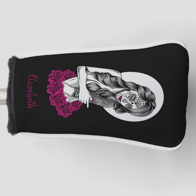 Day of the Dead and Roses  Golf Head Cover (Front)
