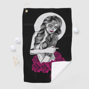 Day of the Dead and Roses  Golf Towel