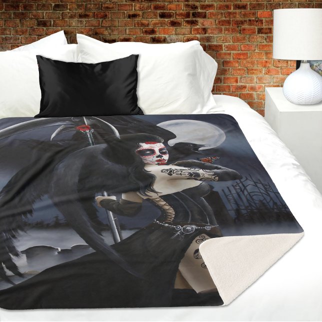 Day of the Dead Angel Sherpa Blanket (Creator Uploaded)