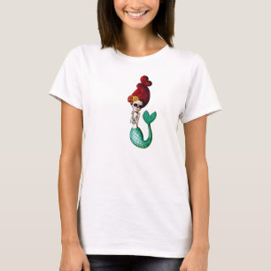 Day of The Dead Beautiful Mermaid Girl T-Shirt