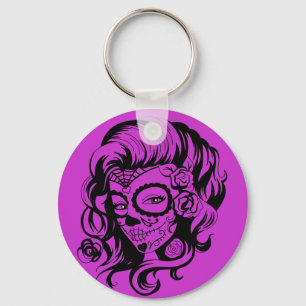 Day of the Dead Beauty Key Ring