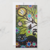 Day Of The Dead, Black Cat Art_ Photo Card