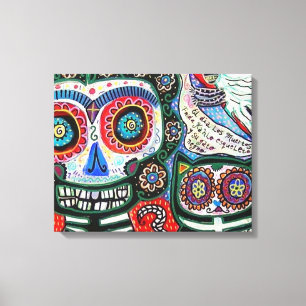 Day Of The Dead & Black Cat Canvas Print