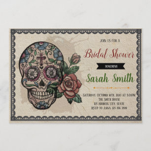 Day of the dead bridal shower 3 invitation