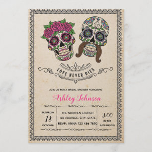Day of the dead bridal shower invitation