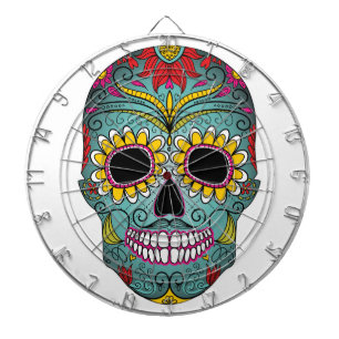 Day of the Dead Bright Skull Dartboard