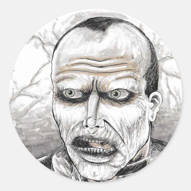 Day Of The Dead Bub Zombie Art Classic Round Sticker (Front)